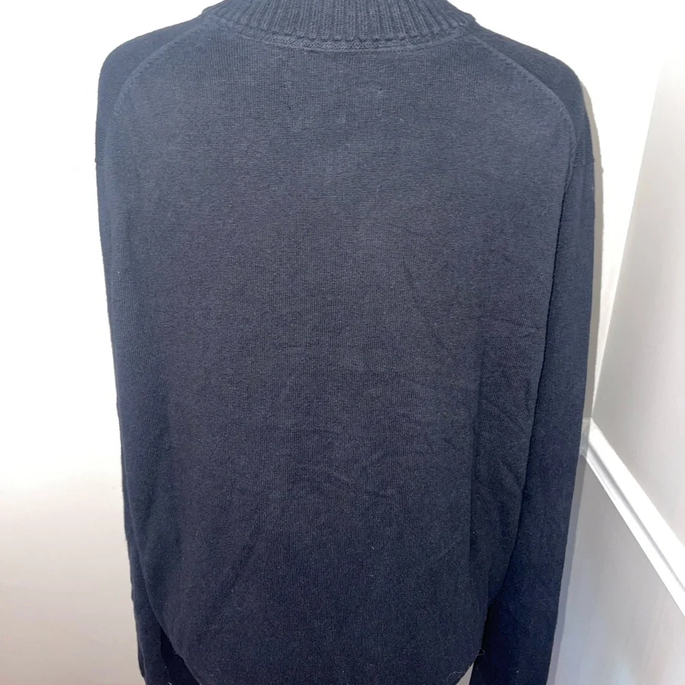 Eddie Bauer Mens Cashmere Blend Black 1/ 4 Zip Sweater Size‎ XL